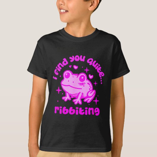 Cute Frog Pun Ribbiting Frog Lovers Quote Design T-Shirt (Vorderseite)