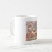 Cute Frog Reading A Book In Cozy Room Kaffeetasse (Vorderseite Links)