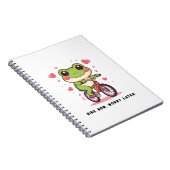 Cute Frog Riding Bicycle | Funny Frog Lover Gift Notizblock (Rechte Seite)