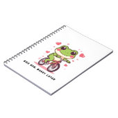 Cute Frog Riding Bicycle | Funny Frog Lover Gift Notizblock (Linke Seite)