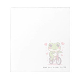 Cute Frog Riding Bicycle | Funny Frog Lover Gift Notizblock