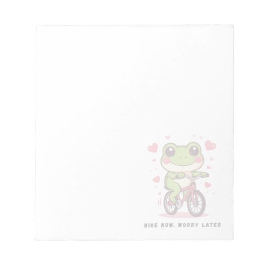 Cute Frog Riding Bicycle | Funny Frog Lover Gift Notizblock (Vorderseite)