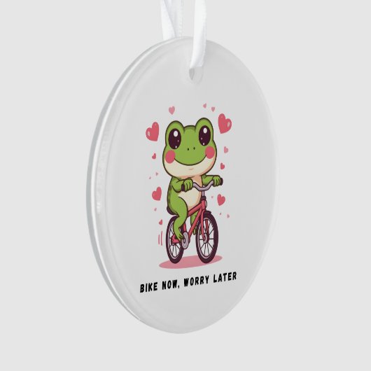 Cute Frog Riding Bicycle | Funny Frog Lover Gift Ornament (Vorderseite)