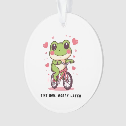 Cute Frog Riding Bicycle | Funny Frog Lover Gift Ornament (Vorderseite)