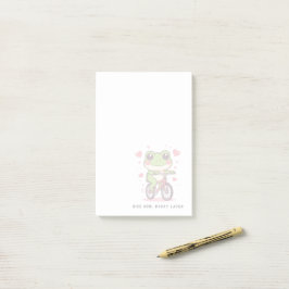 Cute Frog Riding Bicycle | Funny Frog Lover Gift Post-it Klebezettel