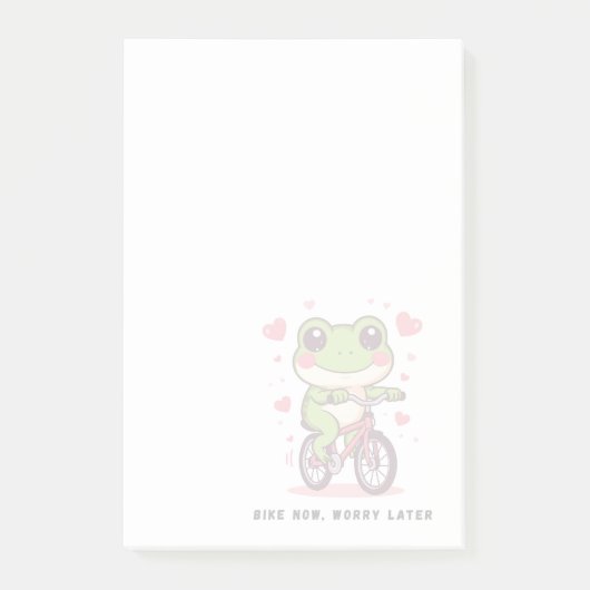 Cute Frog Riding Bicycle | Funny Frog Lover Gift Post-it Klebezettel (Vorderseite)