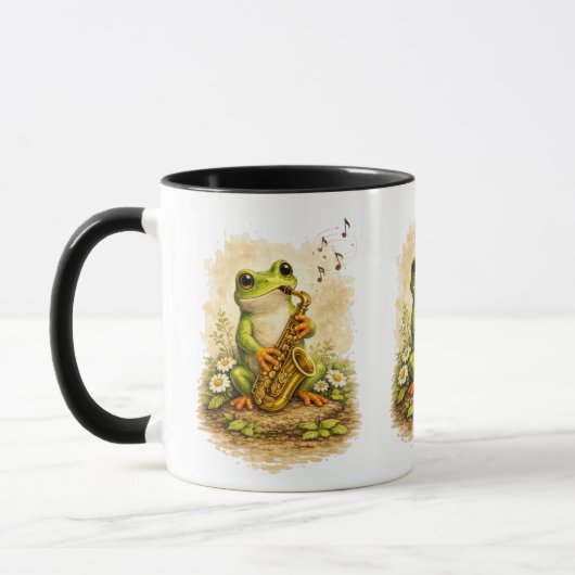 Cute Frog Saxophone Mug – Adorable Music Frog Tasse (Links)