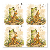 Cute Frog Saxophone Pattern Wallpaper Kids Tapete (Vorderseite)