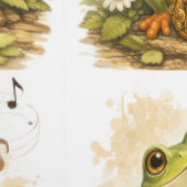 Cute Frog Saxophone Pattern Wallpaper Kids Tapete (Naht)