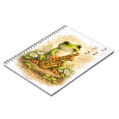 Cute Frog Saxophone Spiral Notebook Notizblock (Linke Seite)