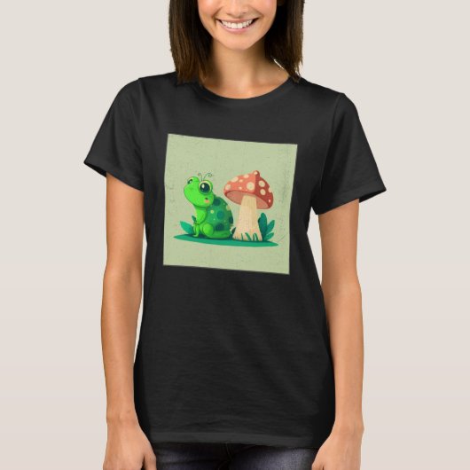 Cute Frog Snail Illustration Shell Friends Women K T-Shirt (Vorderseite)