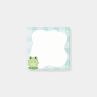 Cute frog Sticky notes, green post-it notes Klebezettel