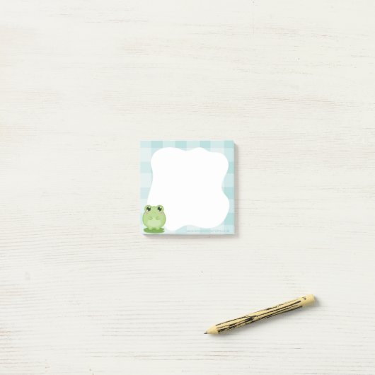 Cute frog Sticky notes, green post-it notes Klebezettel (Auf Schreibtisch)