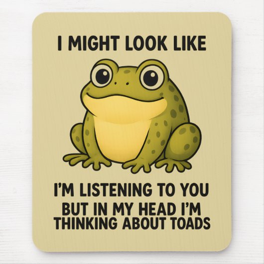 Cute Frog Toad ADHD Humor Meeting Survival Gift Mousepad (Vorne)