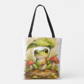 Cute Frog Tote Bag Leaf Umbrella Kawaii Tasche (Rückseite)
