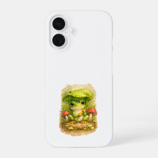 Cute Frog Umbrella iPhone Case Kawaii Art 16 Hülle (Rückseite)