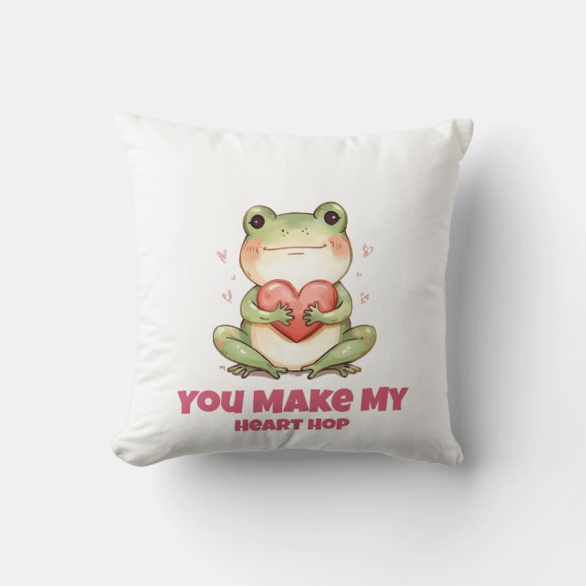 Cute Frog Valentine Tee Kissen (Vorderseite)