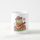 Cute Frog With Cowboy Hat and Guitar Kaffeetasse (Mittel)