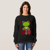 Cute Frog With Leopard Red Plaid Heart  Ideas Sweatshirt (Vorne ganz)