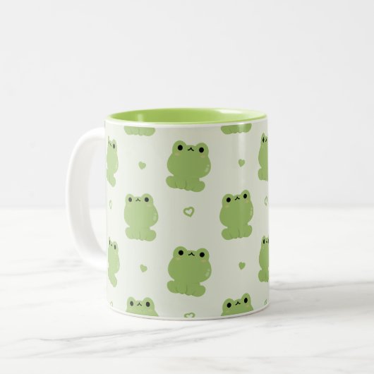 Cute Frog Zweifarbige Tasse (Vorderseite Links)