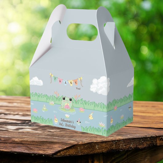Cute Froggy Birthday Thank You Geschenkschachtel