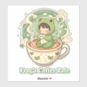 Cute Froggy Coffee Tale Design Aufkleber (Blatt)