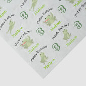 Cute Frogs in Lily Pond Birthday Kids Name Age Seidenpapier (Ausschnitt)