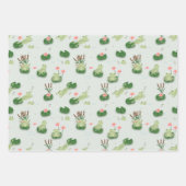 Cute Frogs in Lily Pond Geschenkpapier Set (Vorderseite 2)