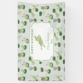 Cute Frogs in Lily Pond Kids Birthday Party Banner (Vertikal)