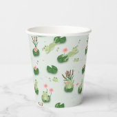 Cute Frogs in Lily Pond Pappbecher (Rückseite)