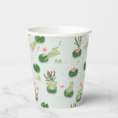 Cute Frogs in Lily Pond Pappbecher (Links)