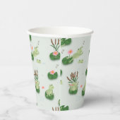 Cute Frogs in Lily Pond Pappbecher (Rechts)