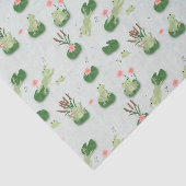 Cute Frogs in Lily Pond Seidenpapier (Ausschnitt)