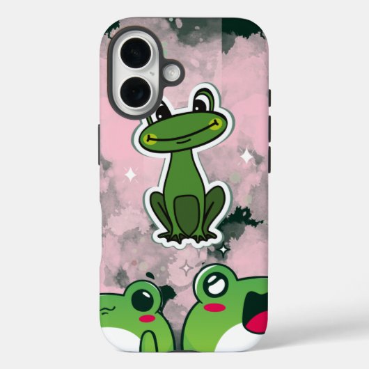Cute Frogs – Kawaii Green Frog Phone Case (Rückseite)
