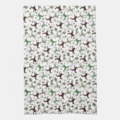 Cute Frogs Nature Floral Pattern Geschirrtuch (Vertikal)