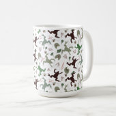 Cute Frogs Nature Floral Pattern Kaffeetasse (VorderseiteRechts)