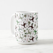 Cute Frogs Nature Floral Pattern Kaffeetasse (Vorderseite Links)