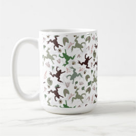 Cute Frogs Nature Floral Pattern Kaffeetasse