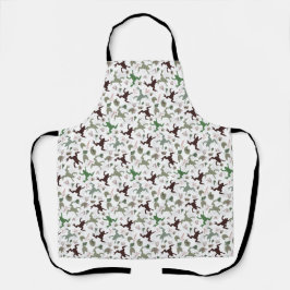 Cute Frogs Nature Floral Pattern Schürze