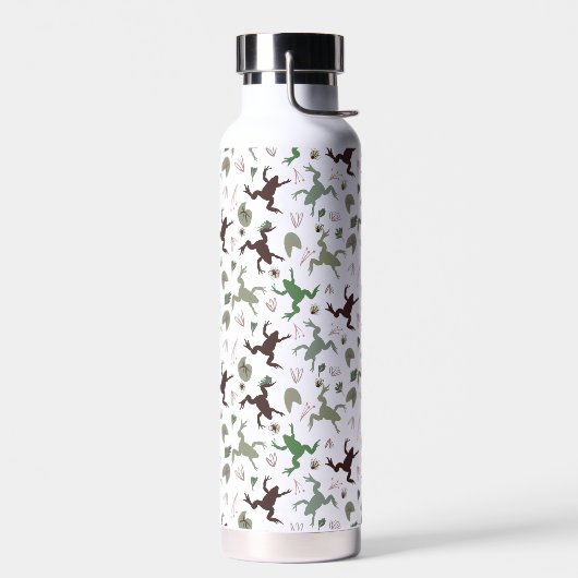 Cute Frogs Nature Floral Pattern Trinkflasche (Links)
