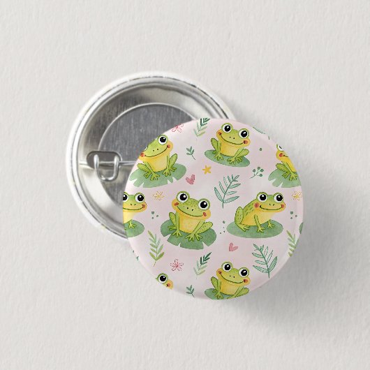Cute frogs Pattern Button (Vorne & Hinten)