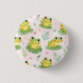 Cute frogs Pattern Button (Vorderseite)