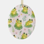 Cute frogs Pattern Keramik Ornament (Rechts)
