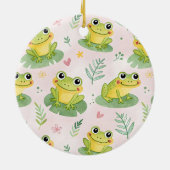 Cute frogs Pattern Keramik Ornament (Hinten)