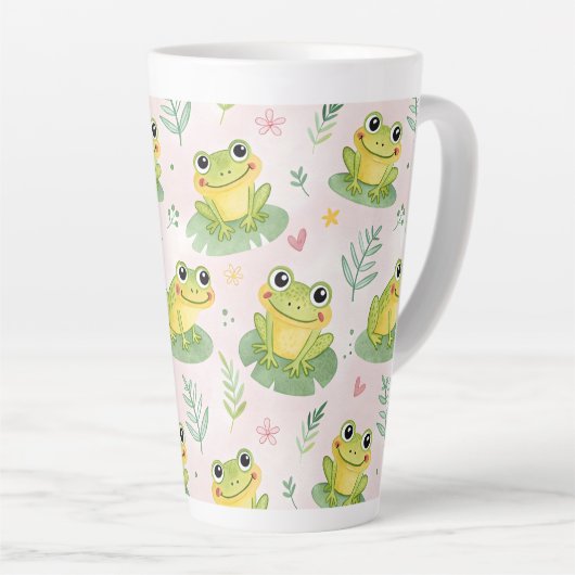 Cute frogs Pattern Milchtasse (Rechte Ecke)