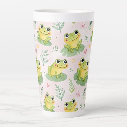 Cute frogs Pattern Milchtasse (Vorderseite)