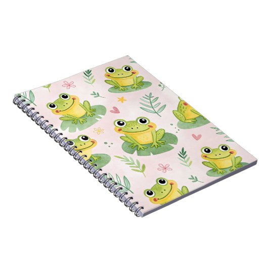 Cute frogs Pattern Notizblock (Rechte Seite)