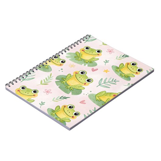 Cute frogs Pattern Notizblock (Linke Seite)