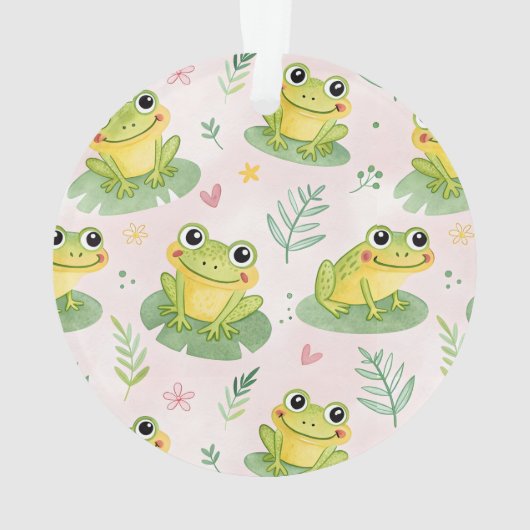 Cute frogs Pattern Ornament (Rückseite)