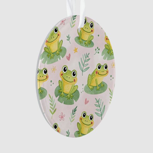 Cute frogs Pattern Ornament (Vorderseite)